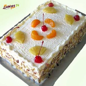 rectangular-cherry-topping-dry-fruit cake