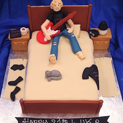 Music Theme Guitar birthday Cake - Lahore Custom Cakes