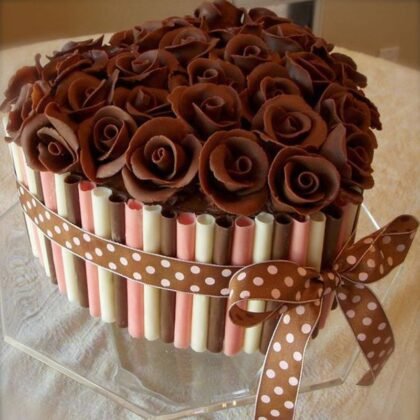 Chocolate Heart Shape Designe Cake