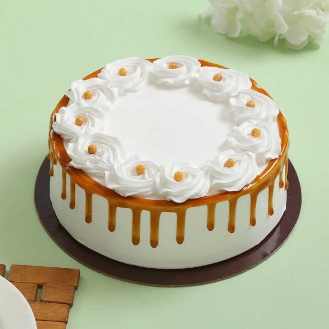 Classic Butterscotch Cream Drip Cake