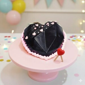 Black diamond heart pinata