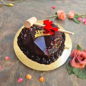 Chocolate heart smash cake