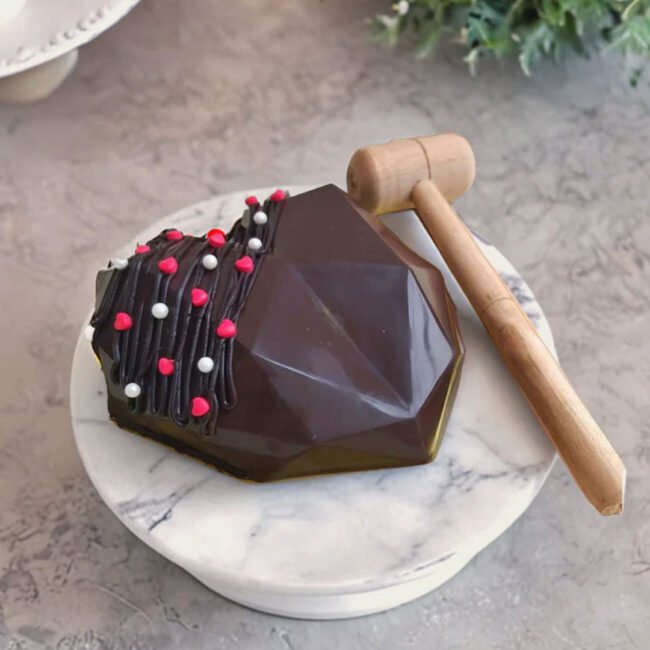Dark chocolate heart pinata