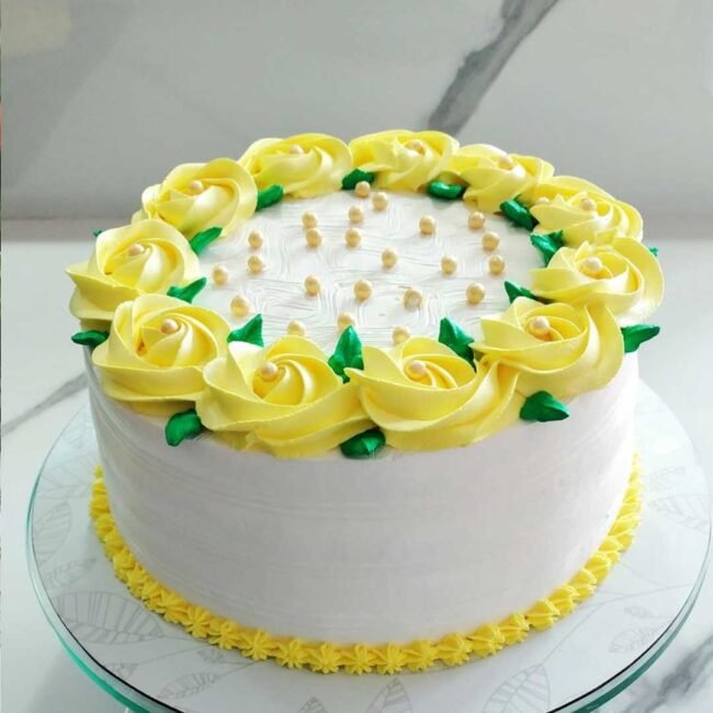 floral-pineapple-cream-cake Floral Pineapple Cream Cake