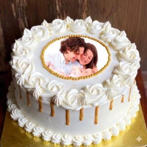 luxury-gold-drip-first-parents-new-baby-photo-cake