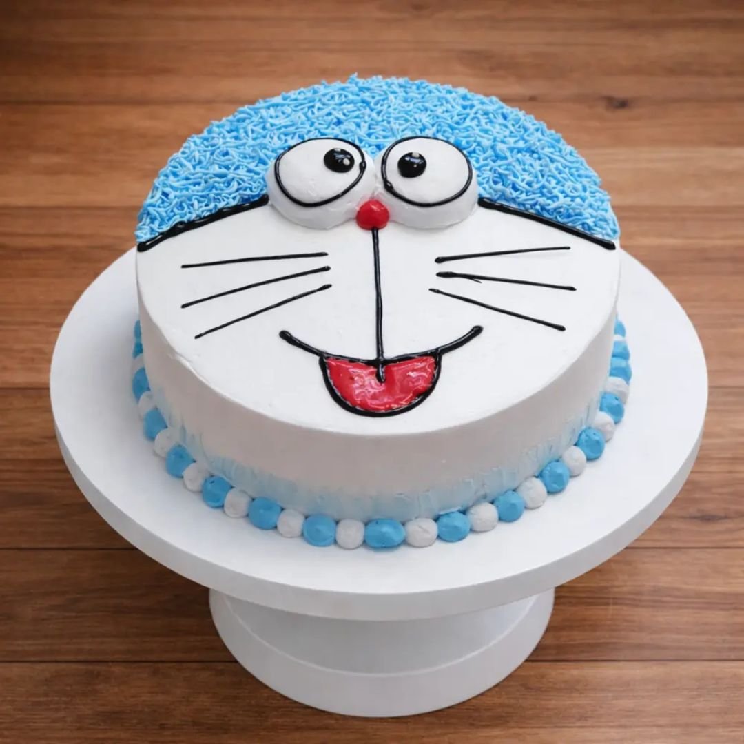 Doraemon Fondant Free Fresh Cream Cake
