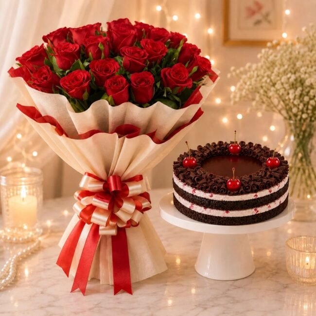 remium-anniversary-red-roses-chocolate-cherry-cake