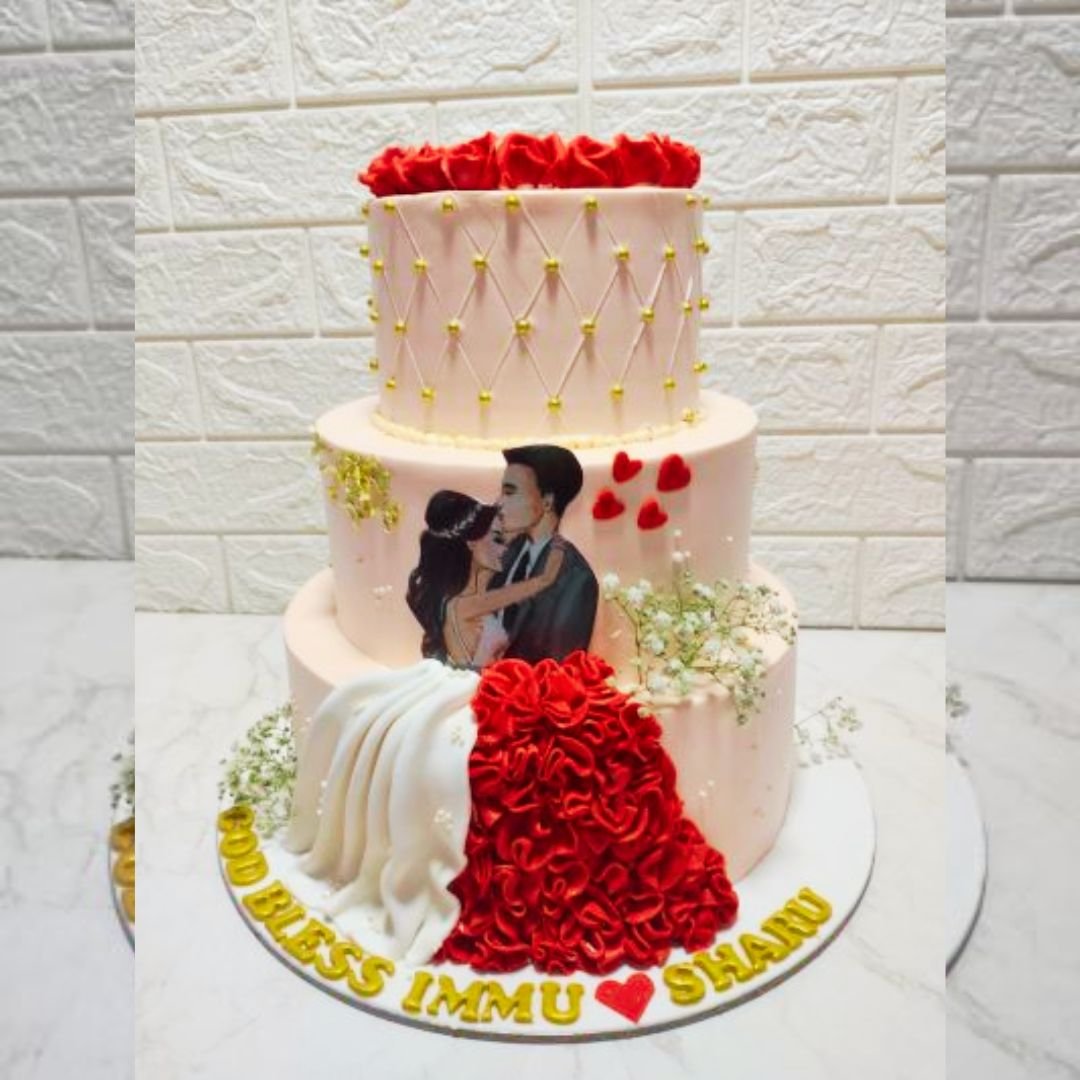 Royal Crimson Couple Cake